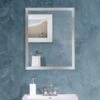 24" Wide Rectangular Flat Aluminum Framed Wall Mounted Bathroom Mirror