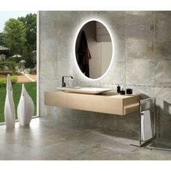 24" W X 36" H Oval Frameless Wall Mounted Mirror With LED Lighting And IR Sensor -Bathroom Sales Store miseno mm2436led alternate view 3 126