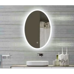 24" W X 36" H Oval Frameless Wall Mounted Mirror With LED Lighting And IR Sensor -Bathroom Sales Store miseno mm2436led alternate view 6 129