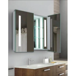 30" W X 26" H Rectangular Frameless Wall Mounted Medicine Cabinet With LED Lighting -Bathroom Sales Store miseno mmc3026led alternate view 11 170