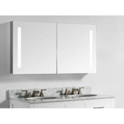 30" W X 26" H Rectangular Frameless Wall Mounted Medicine Cabinet With LED Lighting -Bathroom Sales Store miseno mmc3026led alternate view 9 168
