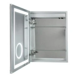 20" W X 26" H Frameless Recess Mounted Single Door Medicince Cabinet With LED Lighting And Left-Hinge Door Swing -Bathroom Sales Store miseno mmcr2026led l left hinge open 18
