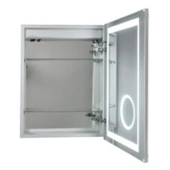 20" W X 26" H Frameless Recess Mounted Single Door Medicince Cabinet With LED Lighting And Right-Hinge Door Swing -Bathroom Sales Store miseno mmcr2026led r right hinge open 22