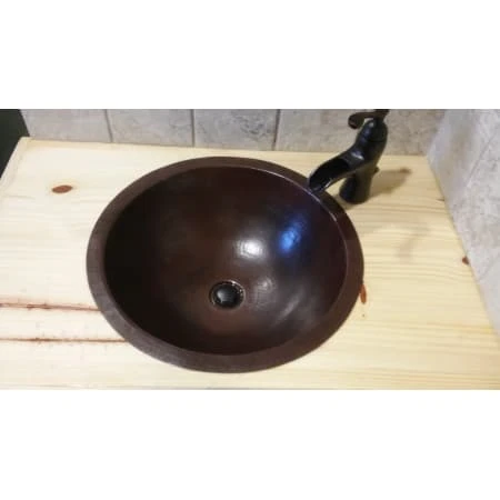 Round 17" Copper Drop-In Or Undermount Bathroom Sink 7 Round 17" Copper Drop-In Or Undermount Bathroom Sink - Image 5