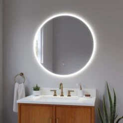 36" W X 36" H Circular Frameless Wall Mounted Mirror With Color Temperature Adjustable LED Lighting And Anti-fog Feature -Bathroom Sales Store miseno mno3636led alternate image 19