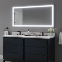 60" W X 28" H Rectangular Frameless Wall Mounted Mirror With Color Temperature Adjustable LED Lighting And Anti-fog Feature 14 60" W X 28" H Rectangular Frameless Wall Mounted Mirror With Color Temperature Adjustable LED Lighting And Anti-fog Feature -Bathroom Sales Store miseno mno6028ledr alternate image 45