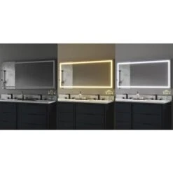 60" W X 28" H Rectangular Frameless Wall Mounted Mirror With Color Temperature Adjustable LED Lighting And Anti-fog Feature 15 60" W X 28" H Rectangular Frameless Wall Mounted Mirror With Color Temperature Adjustable LED Lighting And Anti-fog Feature -Bathroom Sales Store miseno mno6028ledr alternate image 46