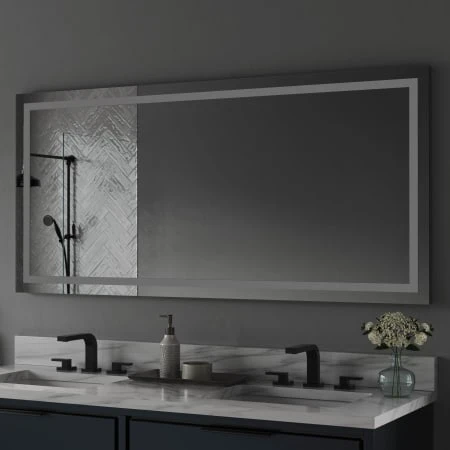 60" W X 28" H Rectangular Frameless Wall Mounted Mirror With Color Temperature Adjustable LED Lighting And Anti-fog Feature 9 60" W X 28" H Rectangular Frameless Wall Mounted Mirror With Color Temperature Adjustable LED Lighting And Anti-fog Feature - Image 7