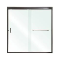 Azul 60" High X 60" Wide Semi-Framed Shower Door With Clear Glass And H2OFF™ Technology -Bathroom Sales Store miseno msdcfl6060 bronze