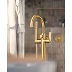 Moen Cia Floor Mounted Tub Filler With Built-In Diverter - Includes Hand Shower -Bathroom Sales Store moen 615 alternate image 18