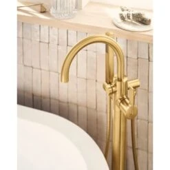 Moen Cia Floor Mounted Tub Filler With Built-In Diverter - Includes Hand Shower -Bathroom Sales Store moen 615 alternate image 30