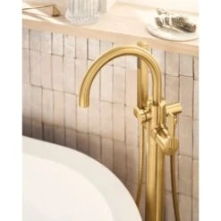 Moen Cia Floor Mounted Tub Filler With Built-In Diverter - Includes Hand Shower -Bathroom Sales Store moen 615 alternate image 7