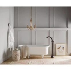 Moen Voss Floor Mounted Tub Filler With Riser And Built-In Diverter - Includes Hand Shower -Bathroom Sales Store moen 695 alternate view 12