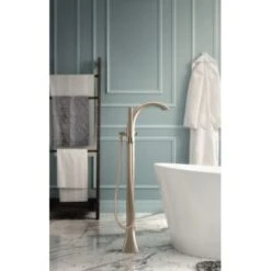 Moen Voss Floor Mounted Tub Filler With Riser And Built-In Diverter - Includes Hand Shower -Bathroom Sales Store moen 695 alternate view 7