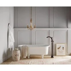 Moen Voss Floor Mounted Tub Filler With Riser And Built-In Diverter - Includes Hand Shower -Bathroom Sales Store moen 695 alternate view 8