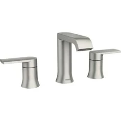 Moen Genta 1.2 GPM Widespread Bathroom Faucet With Pop-Up Drain Assembly And Duralock Technology