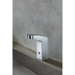 Moen Electronic Single Hole Bathroom Faucet With Batteries Included From The M-POWER Collection (Valve Included) -Bathroom Sales Store moen 8551 installed faucet view 2