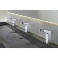 Moen Electronic Single Hole Bathroom Faucet With Batteries Included From The M-POWER Collection (Valve Included) -Bathroom Sales Store moen 8551 installed faucet view 3