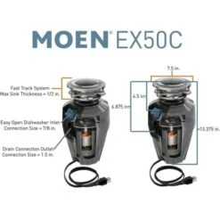 Moen Prep™ Series 1/2 Horsepower Garbage Disposal -Bathroom Sales Store moen ex50c alternate view 96