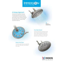 Moen 6 3/8" Single Function Shower Head From The 90 Degree Collection -Bathroom Sales Store moen s6340 alternate image 141