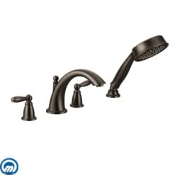 Moen Deck Mounted Roman Tub Filler Trim With Personal Hand Shower And Built-In Diverter From The Brantford Collection (Less Valve)