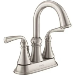 Moen Wetherly 1.2 GPM Centerset Bathroom Faucet With Pop-Up Drain Assembly
