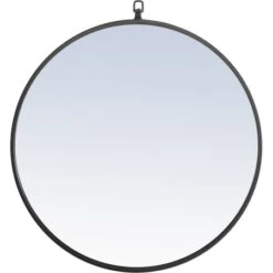 Eternity 24" Diameter Circular Metal Framed Wall Mirror With Decorative Hook