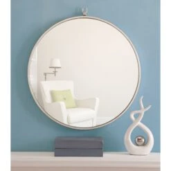 Eternity 24" Diameter Circular Metal Framed Wall Mirror With Decorative Hook -Bathroom Sales Store mr4053s 1