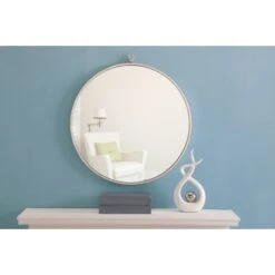 Eternity 24" Diameter Circular Metal Framed Wall Mirror With Decorative Hook -Bathroom Sales Store mr4053s 2