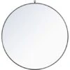 Eternity 48" Diameter Circular Metal Framed Wall Mirror With Decorative Hook 2 Eternity 48" Diameter Circular Metal Framed Wall Mirror With Decorative Hook -Bathroom Sales Store mr4067bk