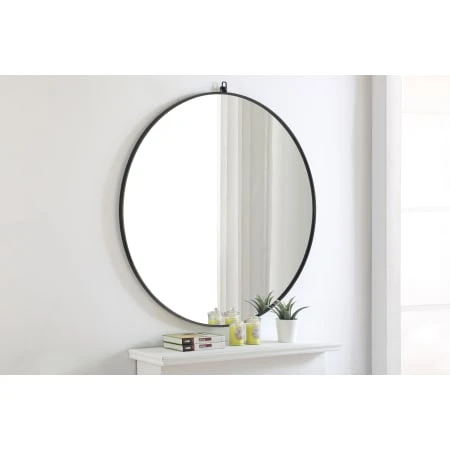 Eternity 48" Diameter Circular Metal Framed Wall Mirror With Decorative Hook 19 Eternity 48" Diameter Circular Metal Framed Wall Mirror With Decorative Hook - Image 17