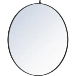 Eternity 48" Diameter Circular Metal Framed Wall Mirror With Decorative Hook 39 Eternity 48" Diameter Circular Metal Framed Wall Mirror With Decorative Hook -Bathroom Sales Store mr4067bk 4