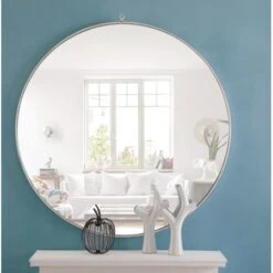 Eternity 48" Diameter Circular Metal Framed Wall Mirror With Decorative Hook 27 Eternity 48" Diameter Circular Metal Framed Wall Mirror With Decorative Hook -Bathroom Sales Store mr4069s 1