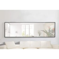 Eternity 60" X 18" Rectangular Metal Framed Wall Mirror -Bathroom Sales Store mr4081bk 2