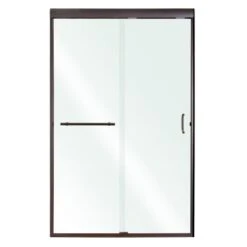 Azul 72" High X 48" Wide Semi-Framed Sliding Shower Door With Clear Glass And H2OFF™ Technology -Bathroom Sales Store msdc4872 bronze