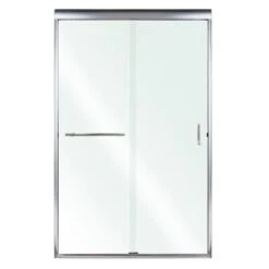 Azul 72" High X 48" Wide Semi-Framed Sliding Shower Door With Clear Glass And H2OFF™ Technology -Bathroom Sales Store msdc4872 chrome
