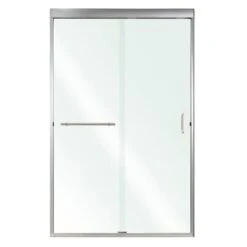 Azul 72" High X 48" Wide Semi-Framed Sliding Shower Door With Clear Glass And H2OFF™ Technology -Bathroom Sales Store msdc4872 nickel