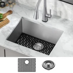Delta Lenta 23” Undermount 16 Gauge Stainless Steel Single Bowl Kitchen Sink With Accessories 18 Delta Lenta 23” Undermount 16 Gauge Stainless Steel Single Bowl Kitchen Sink With Accessories -Bathroom Sales Store myiwaceaqnm3wk4penug