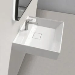 Sharp 18-15/16" Rectangular Ceramic Wall Mounted Or Drop In Bathroom Sink