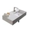Scarabeo Teorema 2.0 32" Rectangular Ceramic Vessel Or Wall Mounted Bathroom Sink With One Faucet Hole - Includes Overflow -Bathroom Sales Store nameeks scarabeo 5118 one hole 1812250