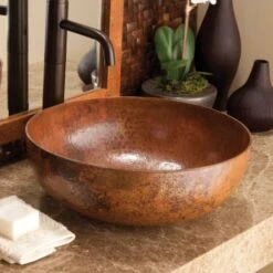 Maestro 16" Circular Copper Vessel Bathroom Sink -Bathroom Sales Store native trails cps63 alternate view 210