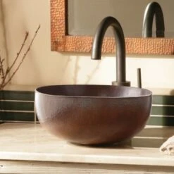 Maestro Petit 12-1/2" Circular Copper Vessel Bathroom Sink -Bathroom Sales Store native trails cps66 alternate view 222