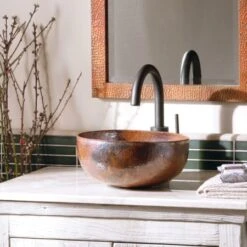 Maestro Petit 12-1/2" Circular Copper Vessel Bathroom Sink -Bathroom Sales Store native trails cps66 alternate view 223