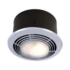 70 CFM 3.5 Sone Ceiling Mounted HVI Certified Bath Fan With Light, Heater And Night Light
