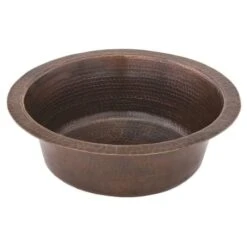 14" Undermount Circular Single Basin Copper Bar Sink With 3.5" Drain Opening