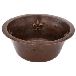 16" Undermount Circular Single Basin Copper Bar Sink With 2" Drain Opening