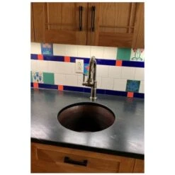 17" Undermount Circular Single Basin Copper Bar Sink -Bathroom Sales Store premier copper products br17db alternate image 44