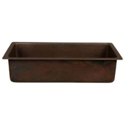 28" Undermount Rectangular Single Basin Copper Bar Sink