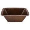 17" Undermount Rectangular Single Basin Copper Bar Sink With 2" Drain Opening -Bathroom Sales Store premier copper products brecdb2 6347925