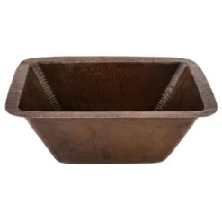 17" Undermount Rectangular Single Basin Copper Bar Sink With 2" Drain Opening